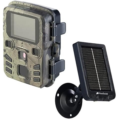 VisorTech Wildkamera mit App: WLAN-2K-Wildkamera mit Akku-Solarpanel, PIR, Nachtsicht, 3.000 mAh (WiFi, Überwachungskameras, Übertragung Handy)