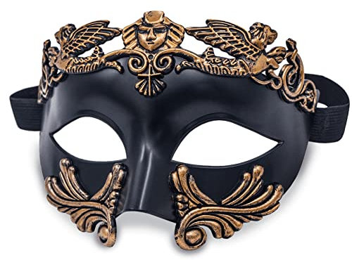 MYSEUNI Maskerade Maske für Männer - Römische Griechische Venezianische Halloween Party Karneval