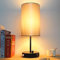 Wondlumi Table Lamp, Stepless Dimmable Bedside Lamps with USB A+C Charging Ports, Small Black Bed Side Light for Bedroom, Living Room, E27 LED Bulb Included