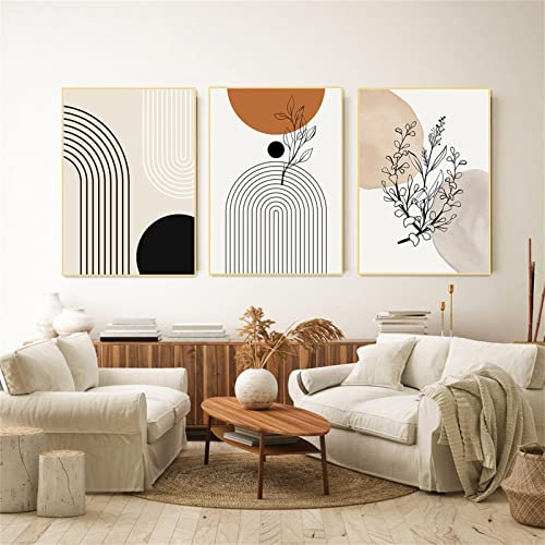 Sarah Duke 3er Design Poster Set Wandbilder, Abstrakt Strichzeichnung Pflanze Blumen Leinwand Bilder, Leinwand Kunstposter Wanddeko für Wohnzimmer Schlafzimmer (50x70cm)