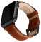Archer Watch Straps - Uhrenarmbänder aus Hochwertigem Genarbtem Leder für Apple Watch (Cognac/Naturweißes Garn, Space Grau, 40/41/42mm)