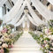 ROMANKAS Weiße Deckenvorhänge für Hochzeiten, 6 Paneele, 1,5 x 3 m, durchscheinender Stoff, Hochzeitsdeckenvorhänge, Chiffon-Hintergrund, Vorhänge, Vorhänge für Partys, Hochzeitsempfang, Zeremonie