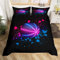 Housse de Couette Basketball 200x200,Ensemble de Literie Neon Basketball Parure de Lit Imprimée Tie Dye Rose et Bleu pour Les Enfants Garçons Filles Adolescents,Housse Couette Noire À Thème Sportif
