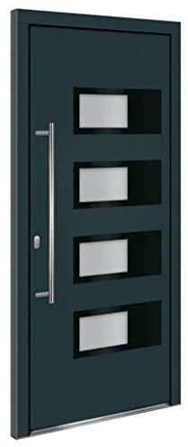 Porte d entrée Anthracite 100x210 cm Aluminium et PVC