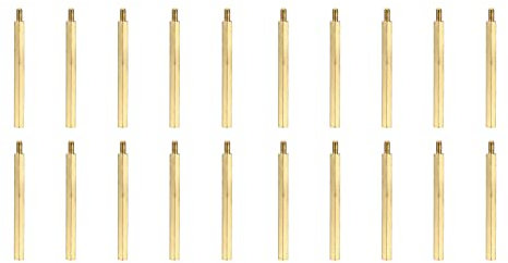 YOKIVE 20Stk M3 Standoff Schrauben Messing Sechskant PCB Abstandshalter Halten Höhe Einheitlich Groß für Hauptplatine (Gold Ton 50mm+6mm)