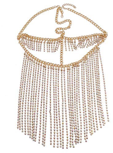 Bauchtanz Kopfschmuck Gesichtsvorhang, modisch, Party, Performance, Kopfschmuck, Gesichtskette, Haar (Color : Gold AB)