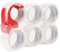 AMOGATO Clear Packing Tape with Tape Gun - Strong Adhesive, Ideal for Shipping and Packaging,6 Rolls 2 Inch X 110 Yards Shipping Packaging Tape