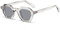 WDZAYXC Retro Chunky Hexagon Sonnenbrille für Damen und Herren Trendy Quadratische Brille(Hellgrau)