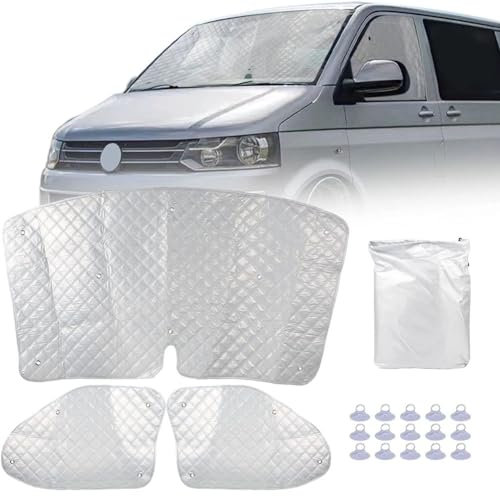 ZAYMDO Internal Thermal Blind Set Replacement for VW T5 T6, Window Front Screen Cover 100% Black Out Sunshade Wrap Windscreen Cover