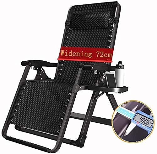 Chaise Longue Pliante, Chaise Longue, Chaise de Plage, Chaise de Sieste Pliante, été, Respirante, décontractée, pour Femmes Enceintes, avec Support de Coussin Amovible, 200 kg, chaises zéro