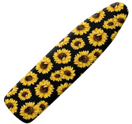 HUGS IDEA Gelbe Sonnenblumenblüte Bügelbrettbezug Zubehör Dehnbarer Stoff Bügelbrettbezug Wärme Reflektierende Protector Abdeckung mit elastischen Kanten