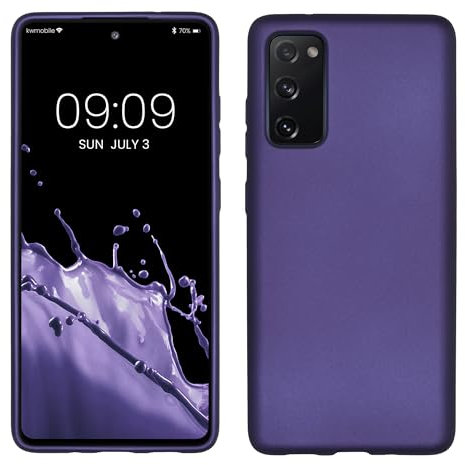 kwmobile Case kompatibel mit Samsung Galaxy S20 FE Hülle - Schutzhülle aus Silikon metallisch schimmernd - Handyhülle Metallic Blauviolett