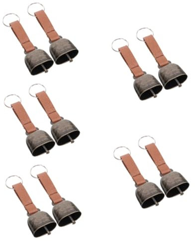 ABOOFAN 10pcs Bear Bells for Hiking Loud Outdoor Bells Camping Safety Whistle Hanging Instant Mute Feature