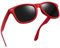 Joopin Lunettes de Soleil Polarisées Homme et Femme Lunette Solaire Polarisante Style Rétro pour Conduire Voyager Noir Rouge