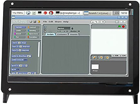 Monitor de Pantalla Táctil de 7 Pulgadas Pantalla IPS Portátil Pantalla Táctil HDMI 1024 * 600 con Estuche para Consolas de Juegos Cámara de PC (Carcasa de Soporte de plástico)