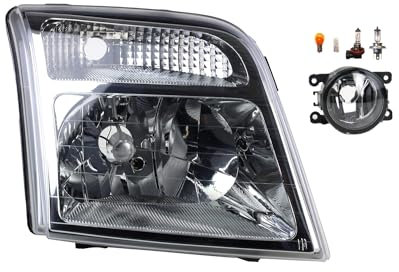 Johns, Scheinwerfer Halogen Front passend für Ford Transit Connect 02 06/02- H4 Rechts + Nebelscheinwerfer + Leuchtmittel