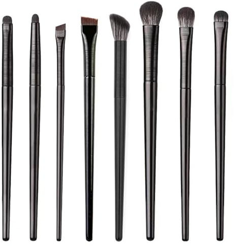 Wanfoou Kit de maquillage professionnel pour fard à paupières, 8 pièces pinceaux de maquillage pour yeux, nez nuances, sourcils, poils fibreux doux, nylon/polyester