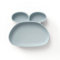 ÜneeQbaby Assiettes en Silicone pour Bébés - Sans BPA, Passe au Lave-Vaisselle, au Micro-Ondes et au Four - Parfaites pour les Tout-Petits et les Bébés (Bunny - Bleu Murmure)