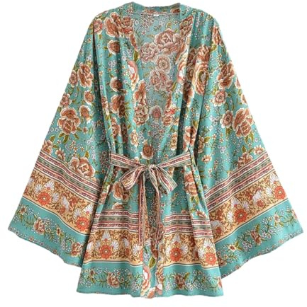 Hgvcfcv Boho Sommer Strand Abdeckung Ups Capes Mujer Floral Bedruckte Roben Kimono Weibliche Casual Streetwear Böhmischen Kimono Frauen