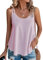 ZIOOER Canotta Donna Senza Maniche Canottiera Elegante Canotte Estive T-Shirt Camicia Top Rosa L