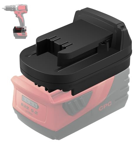 DEWDYS Adapter für Hilti auf M18 Akku, für Hilti 22 V B22 Li-Ionen-Akku, konvertiert in Milwaukee 18 V M18 Batterien, Power für Milwaukee 18 Volt Akku-Bohrmaschine/Treiber-Elektrowerkzeuge