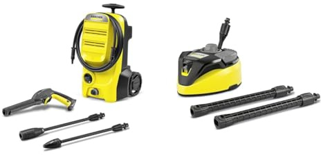 Kärcher Nettoyeur Haute Pression K 4 Classic, Pression : Max. 130 Bar, Débit : 420 l/h & T-Racer T 7 Plus Nouveau - Sortie Janvier 2020, Jaune/Noir, 769 mm x 288 mm x 996 mm