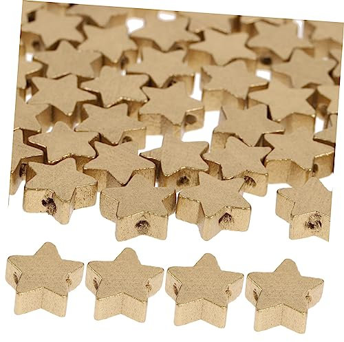 Sewroro 100 Pcs DIY Hanging Wood Disc Pentagram Wood Disc Star Wood Disc