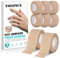 8 Rouleaux de Bandes de Kinésiologie, 2,5cm x 4,5m Bandage Adhésif pour les Doigts élastique, Ruban Sportif Imperméable, Bande Pansements non Tissées pour les muscles Pieds Poignets (Beige)