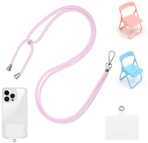 QOWUXHZ Laccio Per Cellulare E 2 Supporto Telefono Scrivania Catena Universale Per Cellulare Da Appendere Da Appendere Al Collo Universale Con Cuscinetto Per Cellulare Regolabile E Rimovibile Lavanda