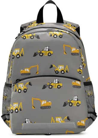 Yopersonalizes Kinderrucksack für Jungen und Mädchen, Bagger Bagger Vorschule Kindergarten Büchertasche Kinderrucksack Schultasche Kindergarten Kita mit Brustgurt, mehrfarbig, Small