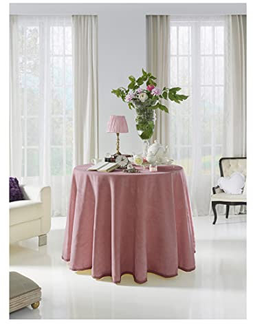 Acomoda Textil - Falda para Mesa Camilla Terciopelo, Redonda - Rectangular, Suave y Cálida de Invierno. (Redonda 100 cm, Coral)