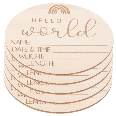 ULDIGI 5stücke Holzschild Zur Babygeburtankündigung Für Neugeborene Geburtsschild Zur Ankündigung Fürs Kinderzimmer Geschenkschild Neugeborenen-ankündigungsschild Zum Dekorieren