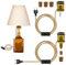 2 Pezzi Vintage Bronzo Kit Vintage Bronzo Lampada Bottiglia con 3 Tappi di Sughero, Adattatore Portalampada E27 Per Bottiglia Lampada di Vino DIY Kit Lampada Per Bottiglia Con Interruttore 2.4 m