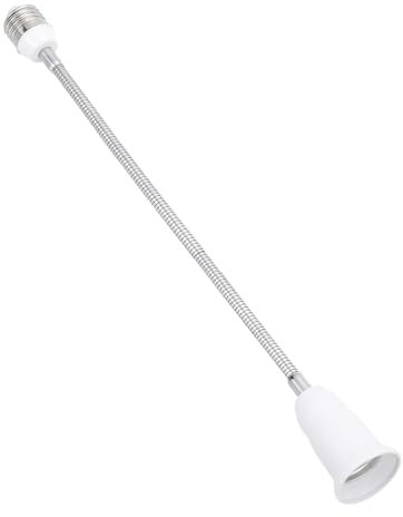 PATIKIL 15.7 Inch E26/E27 Light Socket Extender, 1 Pcs Flexible Bulb Socket Extension Adjustable Bulb Extender Adapter for Medium Screw Base Home Lamps, White