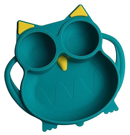 Vaguelly 1pieza Plato Dividido De Para Niño Diseño De y Ventosa Antideslizante Plato Infantil De Cartoon Para Comidas y Divertidas Verde