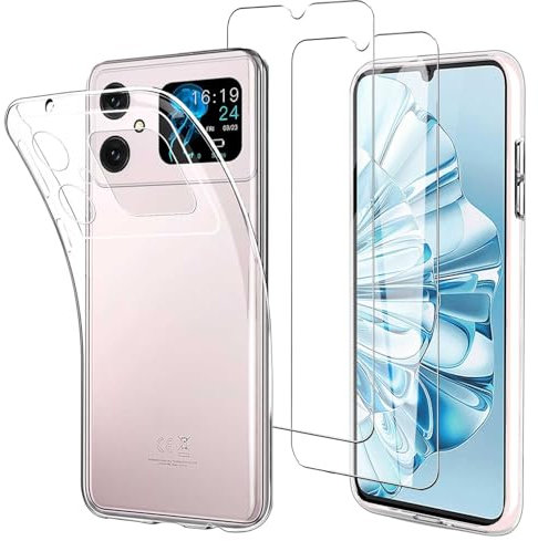 JDXHFF Cover Compatibile con Cubot A20 (6.75) e 2 Pezzi Pellicola Protettiva in Vetro Temperato - Trasparente Morbido Silicone Custodia Protettivo TPU Protezione Case Clear