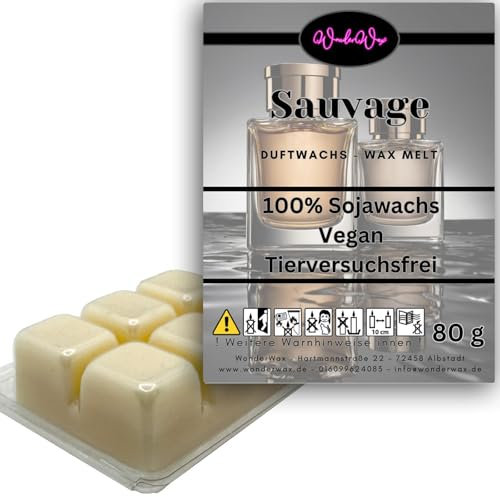 WonderWax Duftwachs Wax Melts für Duftlampe, 6 Würfel Duftmelt Wachsmelt Sojawachs Duftwachswürfel für Raumdüfte, Wachs mit Duftöl Indoor Melts Duftwachs für Aromalampe Sauvage