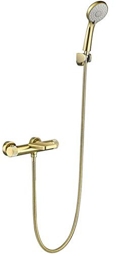 DXEMRQPB Robinets, robinets de Baignoire, Ensemble de Robinet de Douche de Bain en Laiton brossé à Montage Mural avec Douche à Main adapté à la Salle de Bain, brossé/brossé D(B)