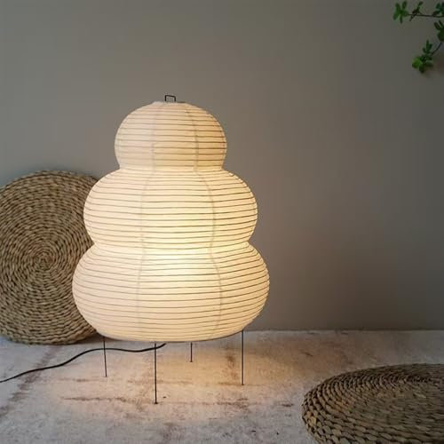 Lampe table de chevet papier de riz, Lampes japonaise, Lumière lanterne en papier, papie abat jour lampe sur pied (A)