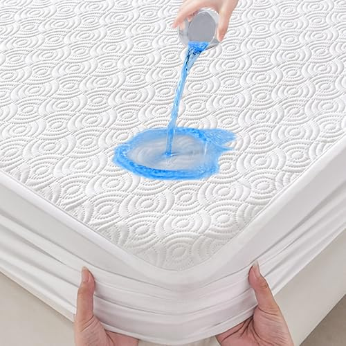 Matratzenschoner 90 x 200cm, wasserdichte Matratzenauflage aus Geräuschlosem Material, Matratzentopper Schoner Wasserdicht und Atmungsaktiv, Passend für Matratzen Bis 30cm Dicke