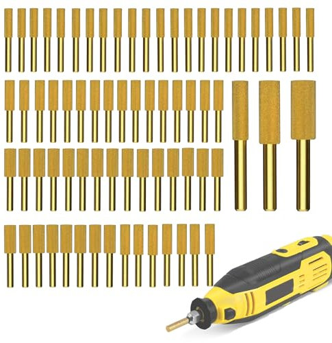WIRSHO 72 Stück Diamant Kettensägenschärfer | 4mm | 4,8mm | 5,5mm | Jede Größe Pro 24 Stück | Diamond Chainsaw Sharpener Burr Schleifstein Feile für Kettensägen zum Schärfen und Schleifen