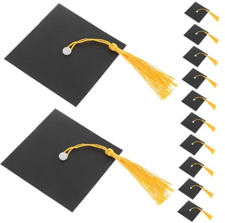 HOLIDYOYO 50 Pack Graduation Cap Toppers Doctor Hat Candy Decorations for Party Supplies Graduation Party Favors Set of Mini Hats Bottle Ornament for Celebration Decor