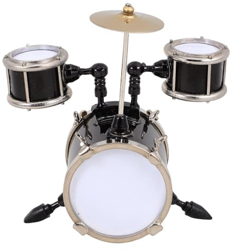 VICASKY Miniatur-Trommelmodell Aus Metall Miniaturtrommel Für Puppenhaus-Deko Mini-Musikinstrument Für Kunsthandwerk Modellszene Und Sammlerdisplay 2.95 X 2.87 X 1.50 in 1 Stück