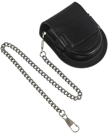 PartyKindom Pu Vintage Taschenuhrenhalter Mit Metallkette Für Damen Und Herren Aufbewahrungsbeutel Für Taschenuhren Schutzetui Für Quarzuhr Unisex Geschenkaccessoire