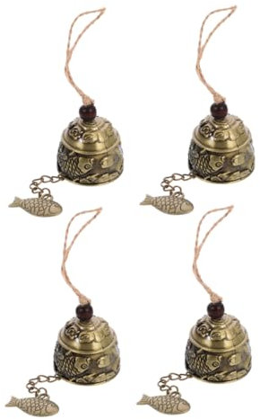 Gadpiparty 4pcs Vintage Large Bells for Decoration Metal Wind Chime Pendant Rustic Bell Ornaments Craft Home Wind