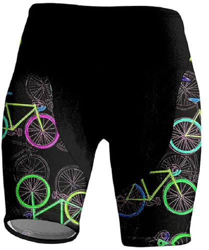 keepmore Ciclismo Impreso Ciclista Pantalones Cortos para Mujeres Mallas Acolchadas Ciclismo Cintura Alta Ciclismo Pantalones Cortos Damas Ciclismo