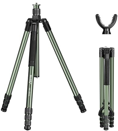 Manbily MA-284GL Aluminum Tripod with 360° V U Shaped Head Sticks Shooting, 185cm Max. Load 10kg, 3/8 inch Screw, for DSLR Cameras, Clamps, Ball Heads