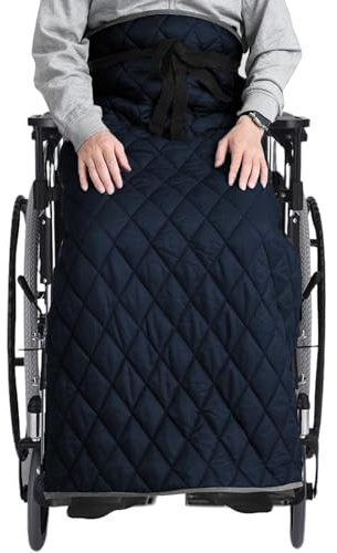 bechoanigel Rollstuhldecke Winter, Rollstuhl Fußsack Erwachsene, Schlupfsack Rollstuhl Erwachsene, Verdickte Rollstuhlsack mit Gurten (Blau)