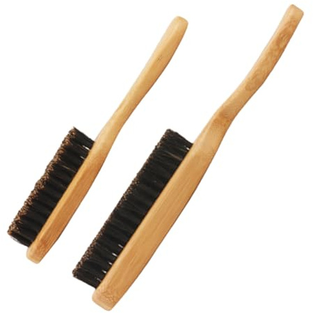Herren Haar und Bartreinigungsbürste 2 Stück aus Bambus und Nylon | Hals und Körper nach Schnitt oder Rasur, Angenehmer Griff, Zuhause und Barbershop