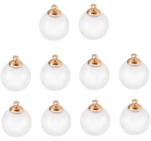 Cabilock 10 Stück Transparente Kleiner Glaskugeln mit Goldkappe für Schmuck